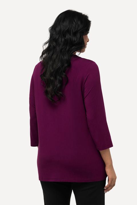 Immagine prodotto Ulla Popken T-shirt con apertura, lyocell, scollo particolare e maniche a 3/4 (46, 48)