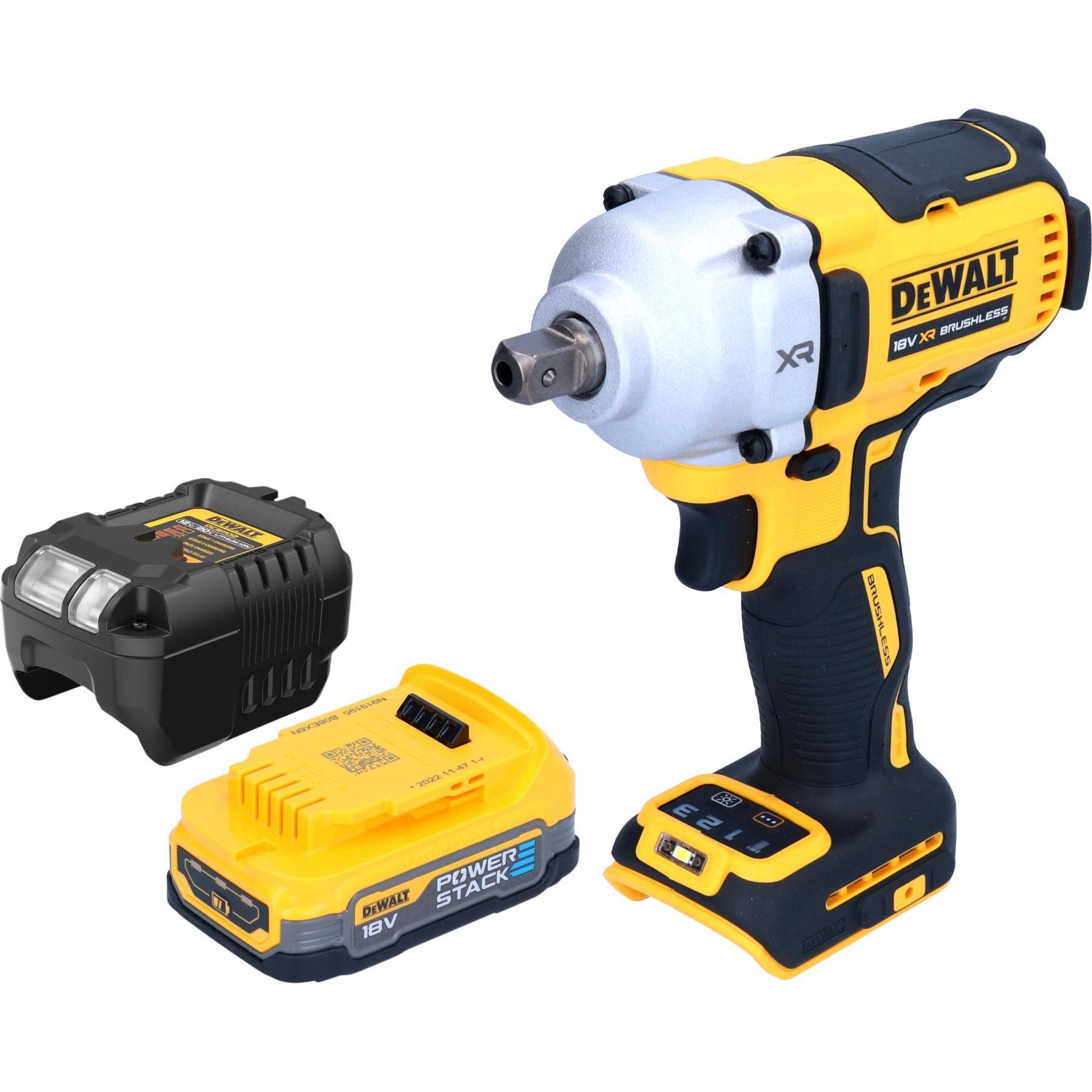 DeWalt, Trapano + Avvitatore a batteria, DCF 892 E1 Akku Schlagschrauber 18 V 812 Nm 1/2" Brushless + 1x Powerstack Akku 1,7 Ah +