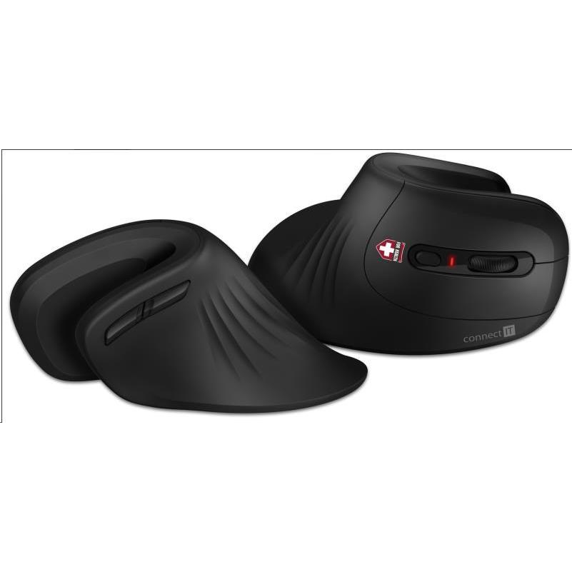 Connectit CONNECT IT FOR HEALTH mouse verticale ergonomico (+ 1x batteria AA gratuita), senza fili, nero (Senza fili), Mouse, Nero