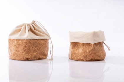 Image du produit Nuts Brotbeutel mit Kordel, Baumwolle M, cork/beige, 20 cm