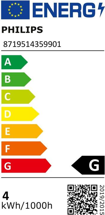 Etichetta energetica Philips Professional Lampada MASTER LEDspotLV 3.5-20W 827 MR11 24D (GU4, 3.50 W, 200 lm, 1 x, G)