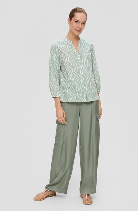 Immagine prodotto s.Oliver Baumwollbluse mit All-over-Print und Raffung (36)