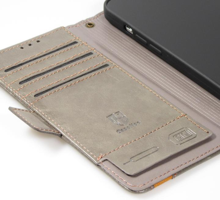 Immagine prodotto PhoneLook Etui cuir Flip Wallet en cuir véritable avec stripe design et compartiment à cartes (Apple iPhone 13 Pro Max)