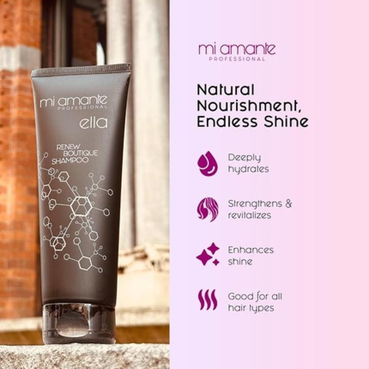 Produktbild Mi Amante Ella Renew Boutique Keratin Hair Shampoo Sulfatfrei für geschädigtes Haar 250ml (250 ml, Flüssiges Shampoo)