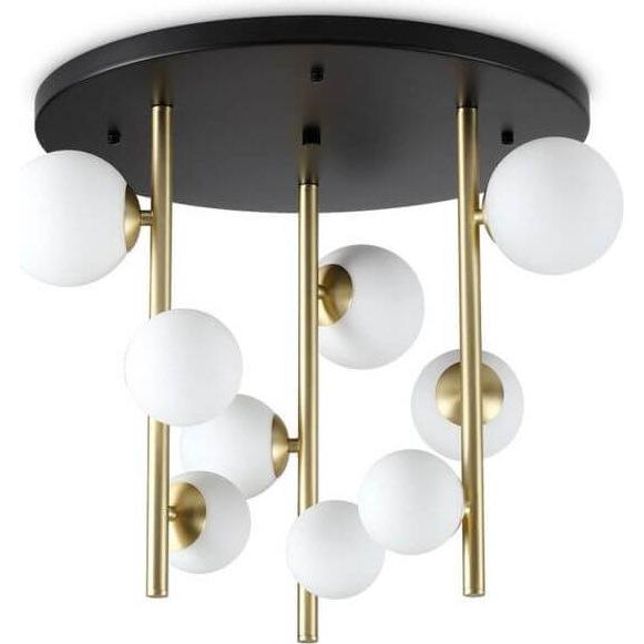 Ideal lux, Wandleuchte + Deckenleuchte, PERLAGE G9 Deckenleuchte 9x ⌀550mm dimmbar Weiss warmweiss 328423 (370 lm, G9)