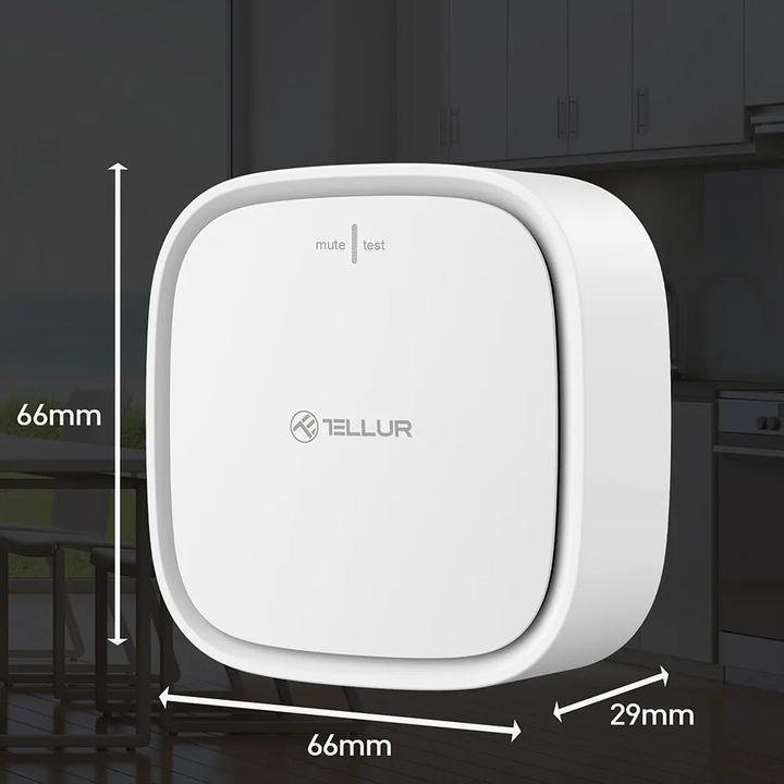Actual product image Tellur Smart WiFi Gas Sensor DC12V 1A baltas
