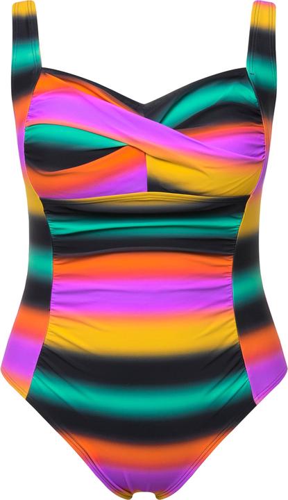 Immagine prodotto Ulla Popken Damen grosse Grössen Badeanzug, Farbverlauf, Softcups, drapiert schwarz 54 826437100-54 (54)