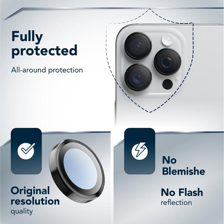 Produktbild Cellularline Camera Lens Protection Ring (1 Stk., Apple iPhone 17 Pro, Apple iPhone 17 Pro Max)