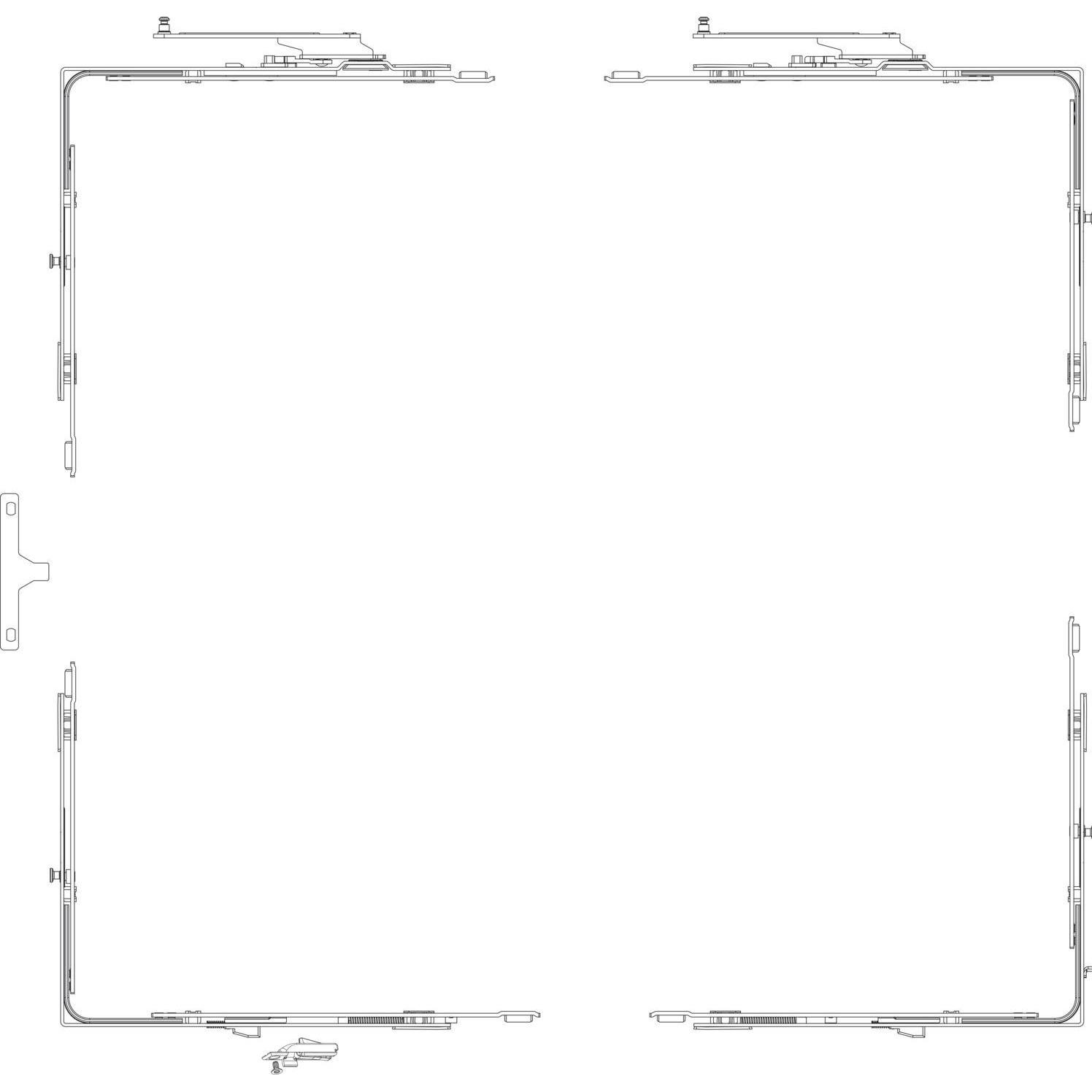 GU, Türbeschlag + Scharnier, 966 PSK mZ Grundkarton Schere, Versatz 13 mm, links, Schema A/D/G/K