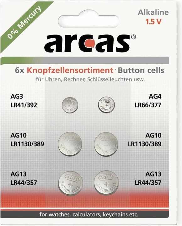 Image du produit Arcas 127 50600 - Pile jetable - alcaline - 1,5 V - 6 pièce(s) - Cd (cadmium) - Hg (Qu (6 pcs)