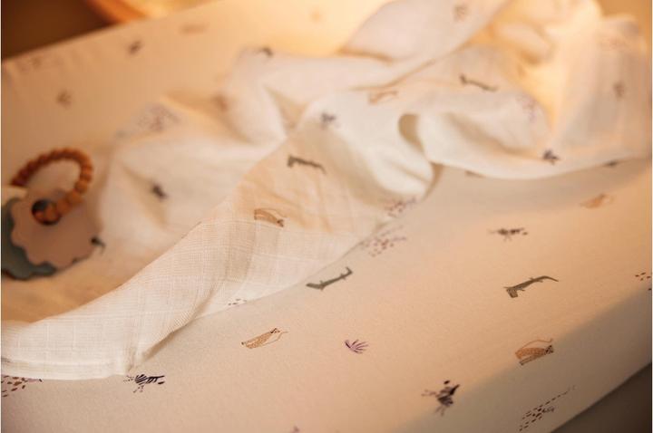 Produktbild Jollein Wickelkissenbezug Jungle Jambo Weiss (50 x 70 cm)