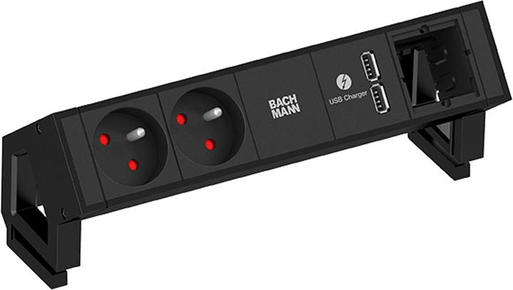 Bachmann DESK2 2xUTE 1xUSB Charger 1xCM Line 0.2m GST18 RAL9005 - Kabel - Strom/Netzteil (2 x, CEE 7/3, CEE 7/5)