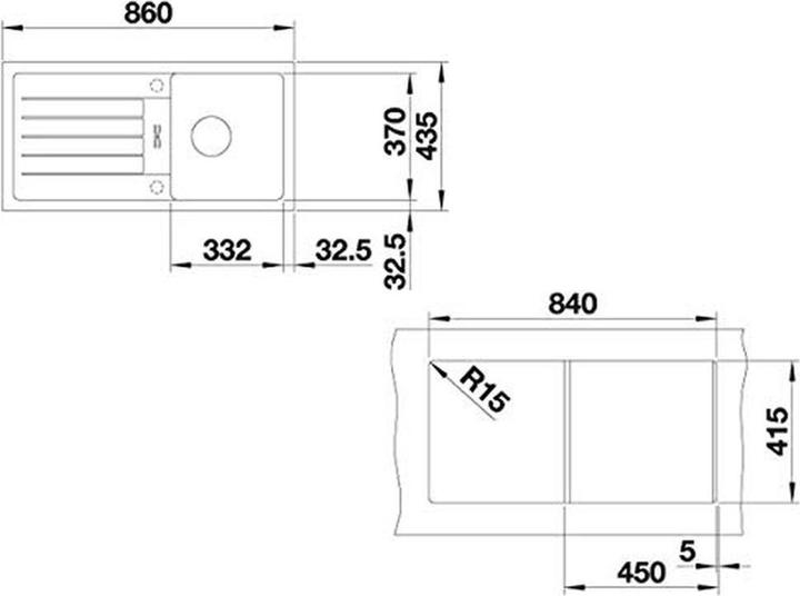 Produktbild Blanco Favum 45 S (Aufsatzspülbecken, 86 cm, 43.50 cm)