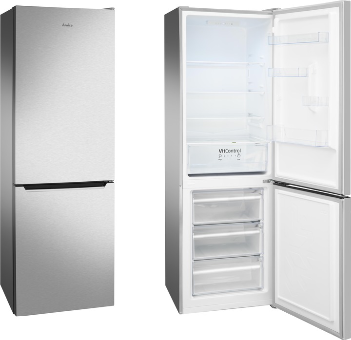 Actual product image Amica Fridge-freezer combination KGCL 388 160 E WxHxD 59.5 x 185.5 x 59.6 cm fridge compartment 211 (315 l)