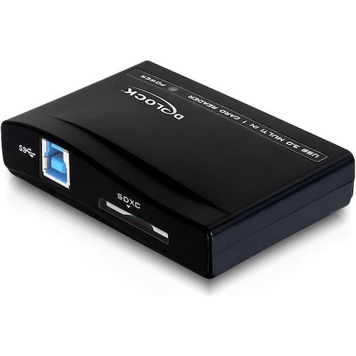 Delock 91712, Card Reader USB 3.0, extern, All-in one (USB 2.0 Micro-B), Speicherkartenlesegerät, Schwarz