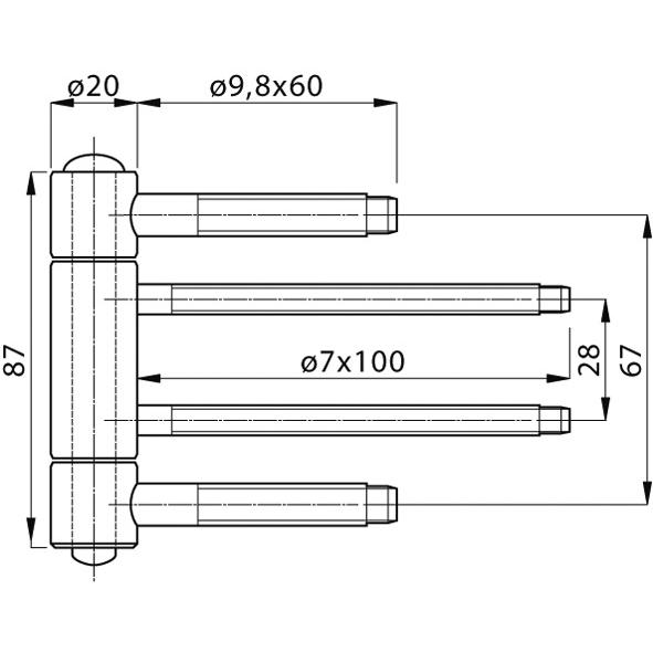 Thumbnail - Anuba, Türbeschlag + Scharnier, Haustürbänder Top 320 EI30