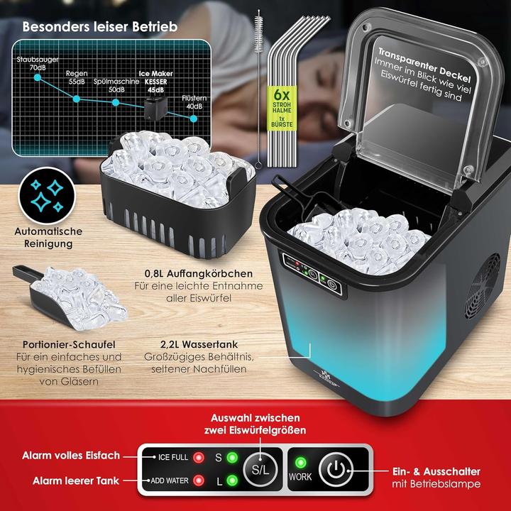 Produktbild Kesser Eiswürfelmaschine mit LED-Display