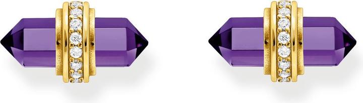 Immagine prodotto Thomas Sabo Orecchini a perno placcati in oro con cristallo di onice viola (Doratura in oro giallo 750, Argento 925)