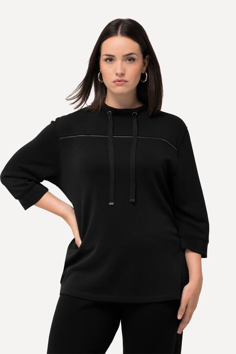 Produktbild Ulla Popken Sweatshirt, Ziersteine, Classic, Stehkragen, 3/4-Arm (50, 52)