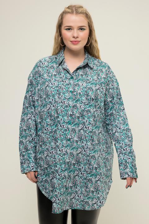 Produktbild Studio Untold Hemdbluse, oversized, Paisleylprint, Knopfleiste, Hemdkragen (42, 44)