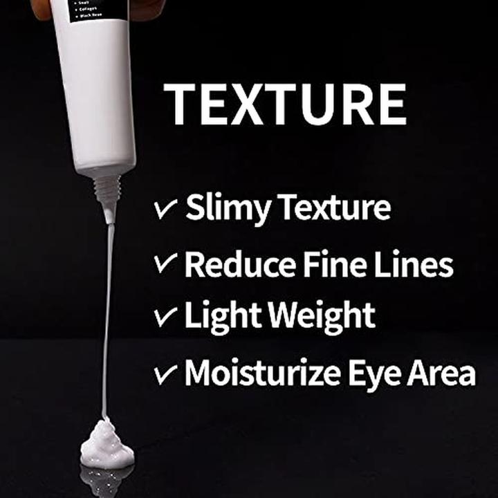 Actual product image Coxir Black Snail Collagen Eye Cream 30ml 1.01 Fl.Oz. with Black Beans and Snail Slime (Eye Care Cream, 30 ml, Day)