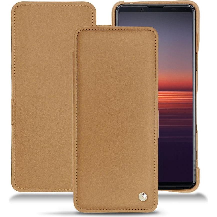 Noreve Lederschutzhülle horizontal (Sony Xperia 5 II), Smartphone Hülle, Beige