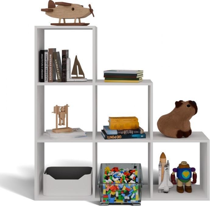 Actual product image Topeshop STEP BIEL 3X3 bookshelf for living room (115 x 38 x 115 cm)