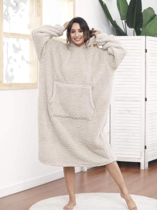 Immagine prodotto Ililmmoe Sherpa-Decke mit Kapuze (Einheitsgrösse)