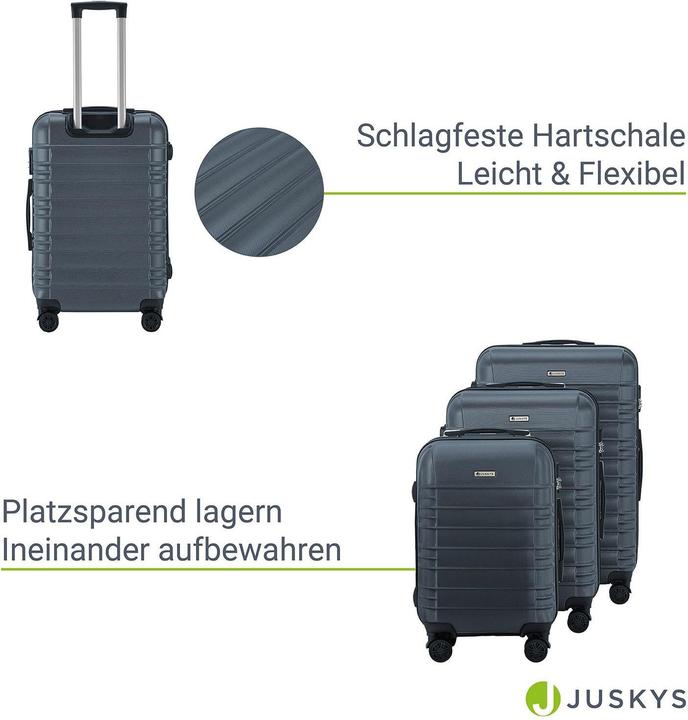Produktbild Juskys 3-teilgies Hartschalen-Kofferset (55 l)