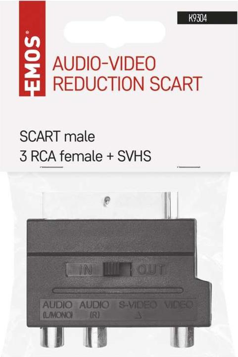 Image du produit Emos Réduction Péritel vers 3x CINCH + adaptateur SVHS (Câble d'antenne)