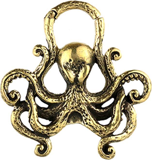 Actual product image Star Piercing Segment ring hinged gold plated octopus (Brass)