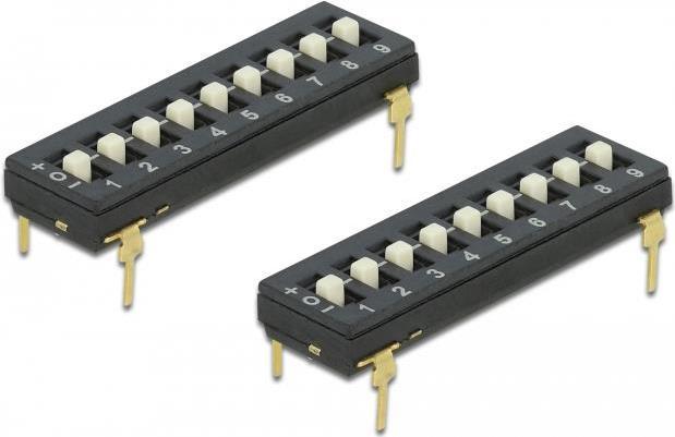Produktbild Delock DIP-Schalter Tri-State 9-stellig 2,54mm Rastermass THT vertikal schwarz 2 Stück