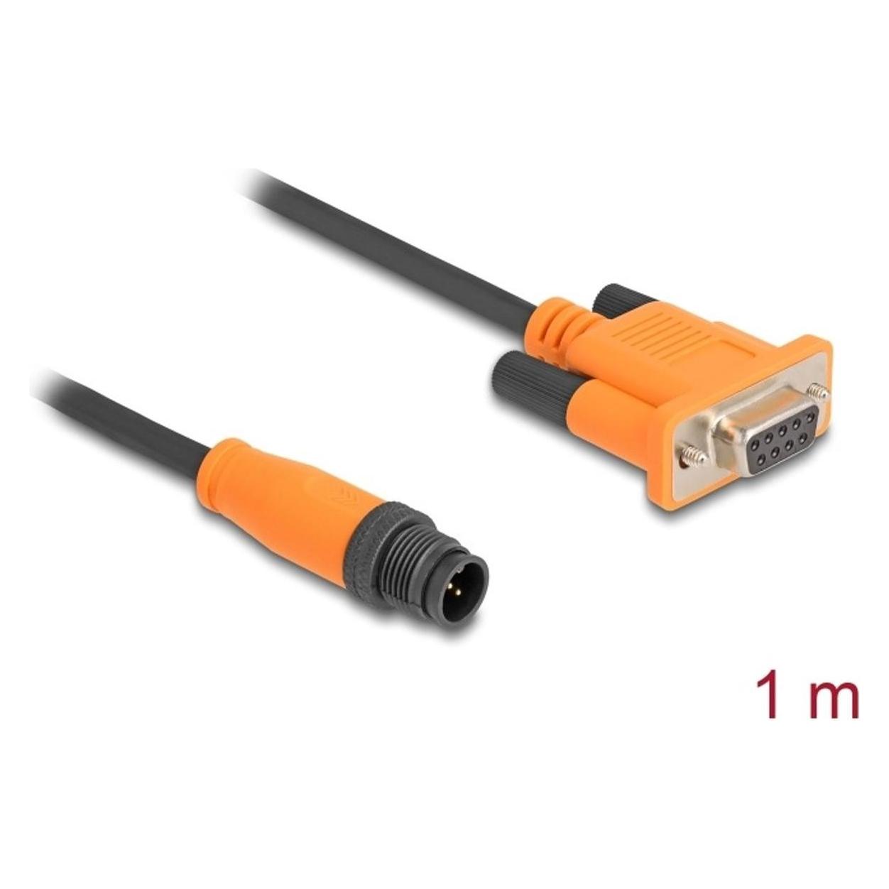Delock Nero/Arancione Cavo Bus Can M12 Con Spina 5 Pin Codificata A E Presa D-Sub 9 1 M (1 M), Cavo Di Interfaccia