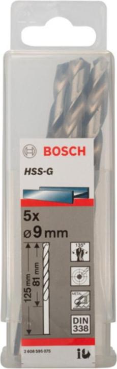 Image du produit Bosch Professional Zubehör Foret hélicoïdal PRO Metal HSS-G, 9 x 81 x 125 mm (9 mm)