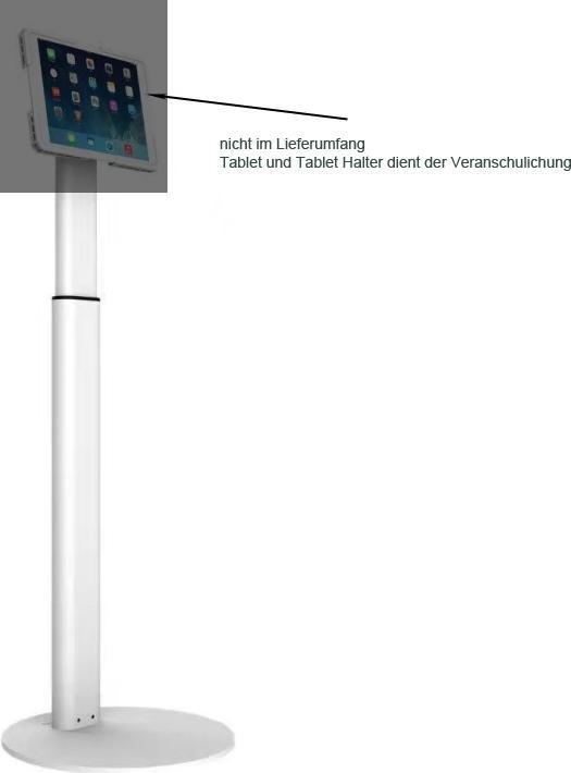 Produktbild Allnet VESA StandfuÃ Halterung hÃ¶henverstellbar fÃ¼r Tablet, Display, Monitor 7,5cm/10cm, weiÃ