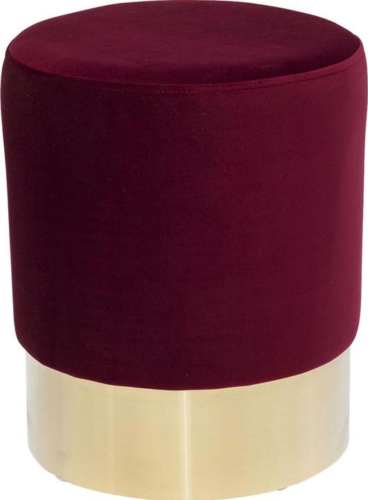 Actual product image Kare Design Stool Cherry Bordeaux Brass Ø35cm