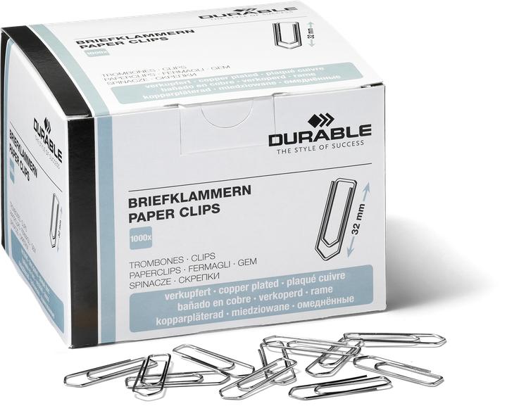 Durable Graffette, placcate in rame, 32 mm Contenuto: 1.000 pezzi in scatola pieghevole (1209-24) (1x)