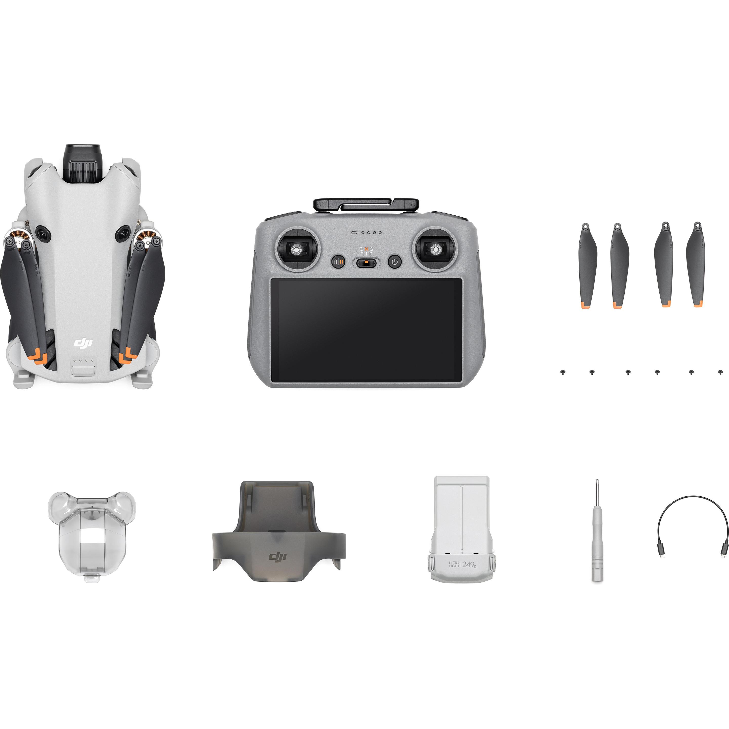 DJI Mini 4 Pro (RC 2) (34 min, 249 g, 48 Mpx), Drohne, Weiss, Grau