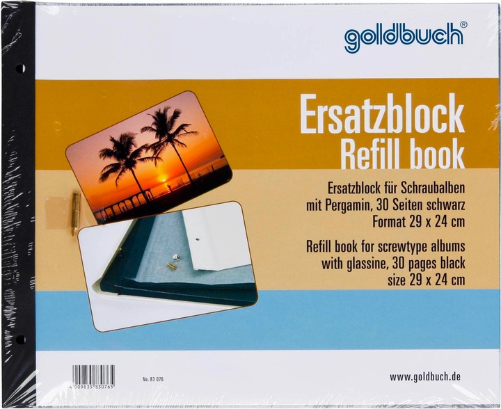 Produktbild Goldbuch Ersatzblock 29x24 30 Seiten schw.+ Schrauben (29 x 24 cm)