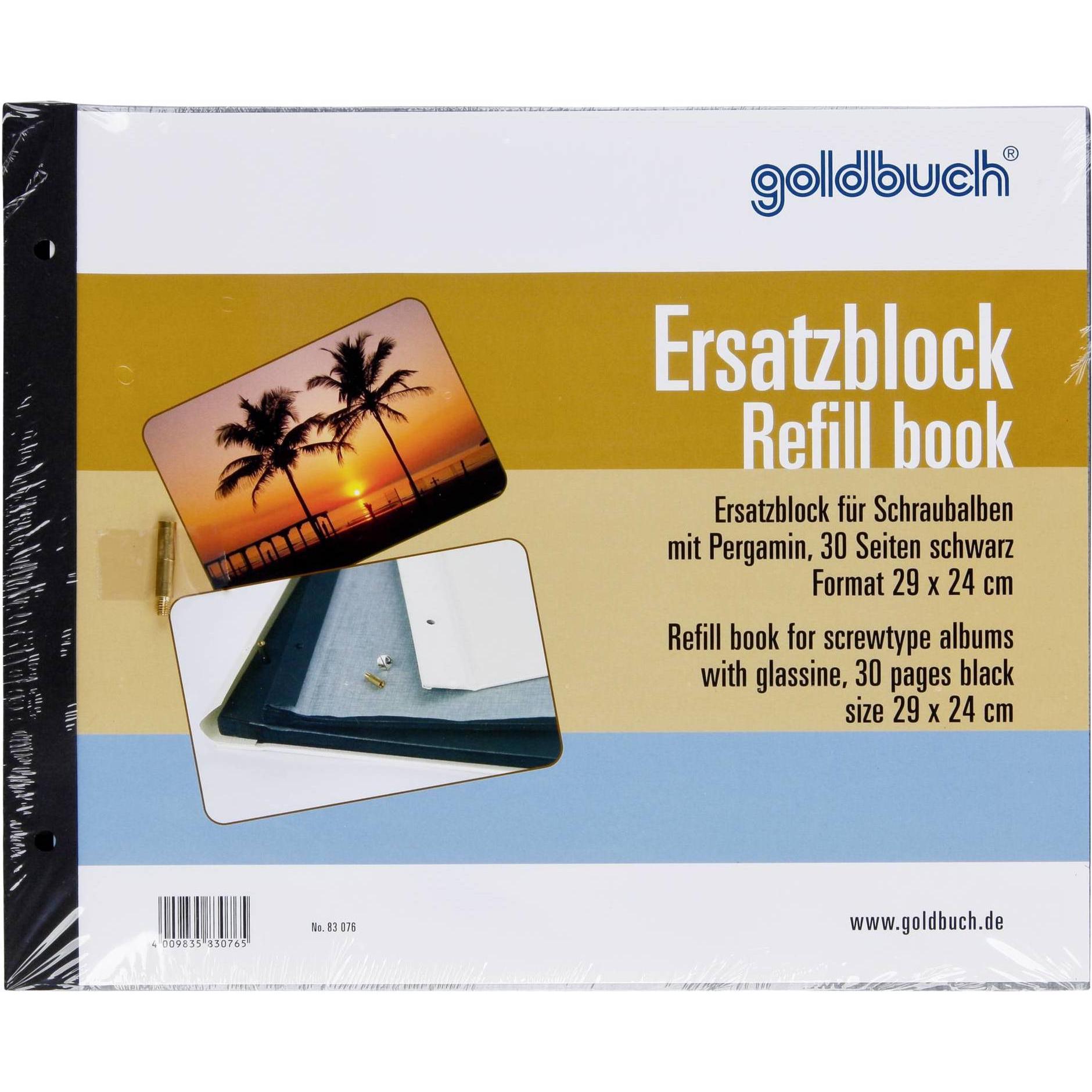 Goldbuch, Fotoalbum, Ersatzblock 29x24 30 Seiten schw.+ Schrauben (29 x 24 cm)