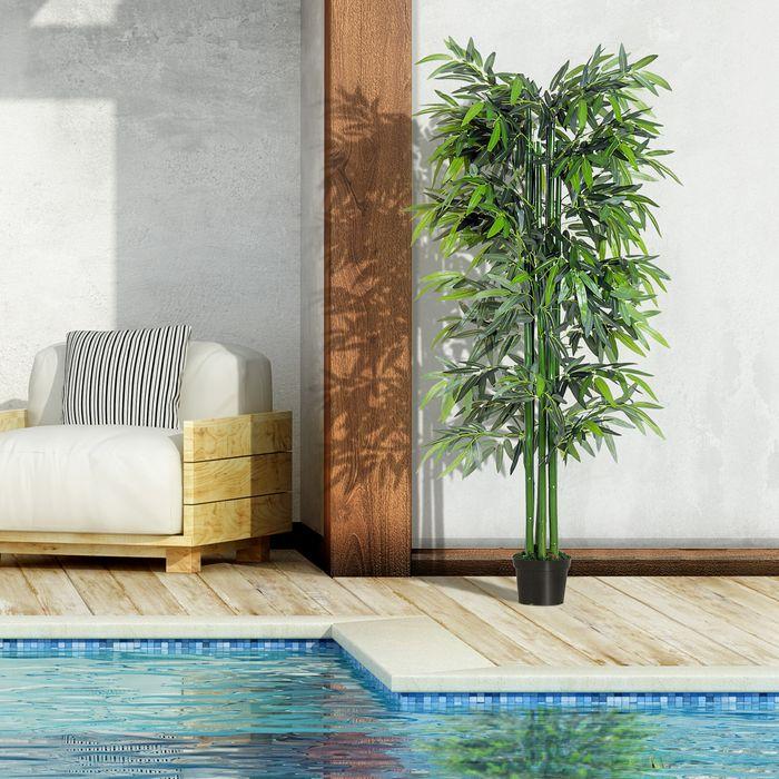 Actual product image Swisshandel24 Artificial plant, 180 cm artificial plant, artificial bamboo tree, artificial tree with cachepot (180 cm)