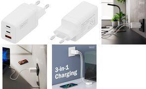 Productafbeelding Digitus USB GaN Charger 67W, 2x USB-C, 1x USB-A (67 W, 3 ports)