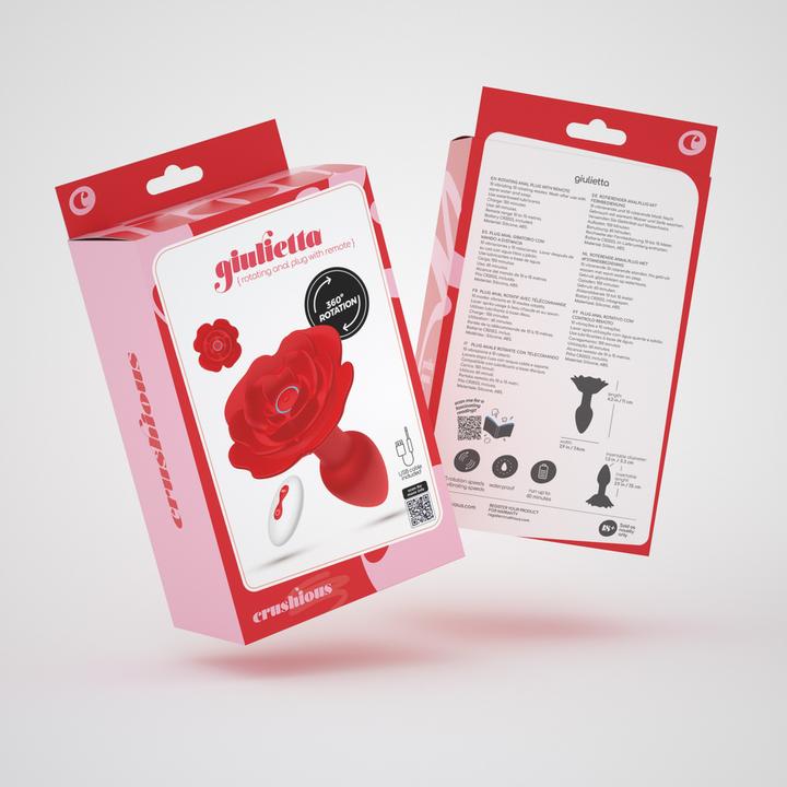 Produktbild Crushious Giulietta - Rotating Anal Rose Plug with Remote Control - Red