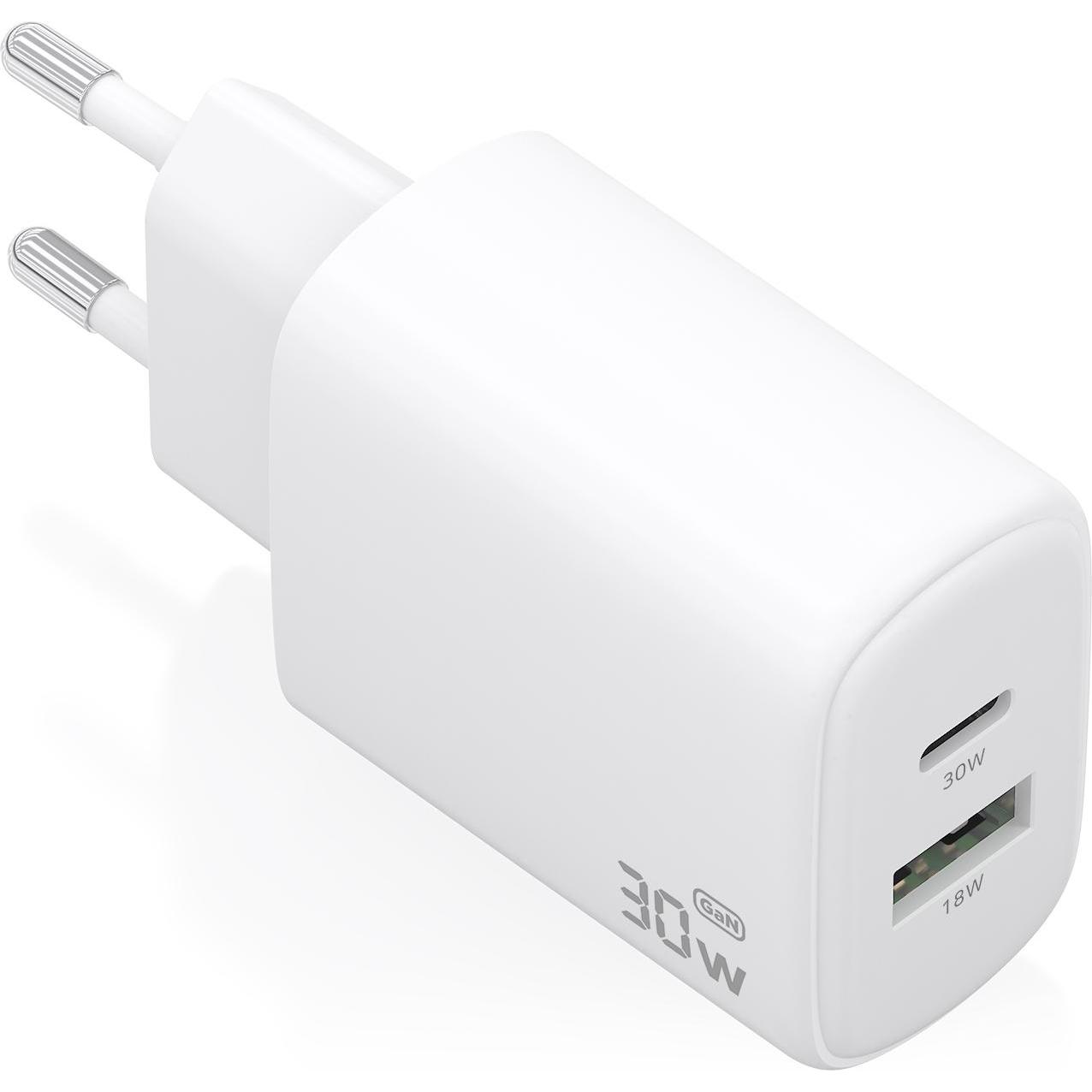 Aisens A110-0977 (30 W, 2 Porte), Caricatore Usb, Bianco