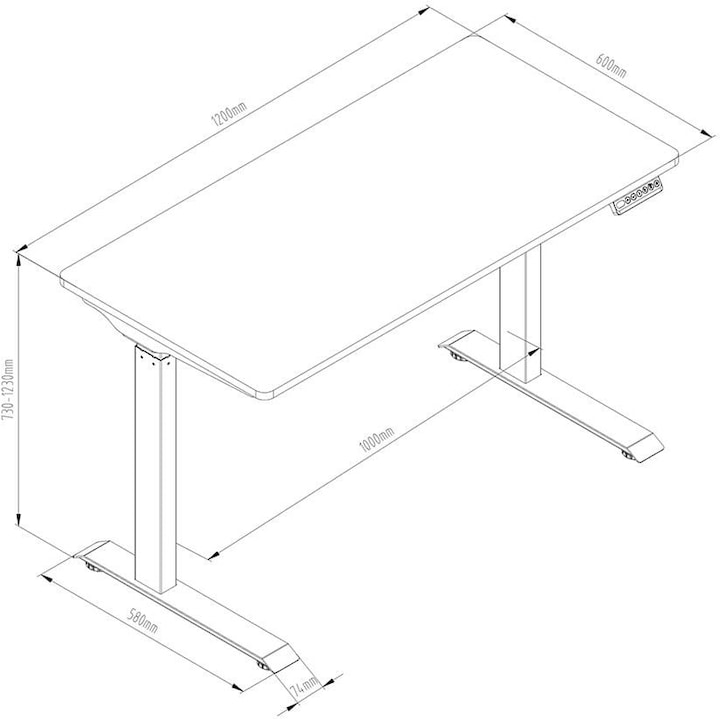 Image du produit Contini Table de bureau (120 x 60 x 73 cm)
