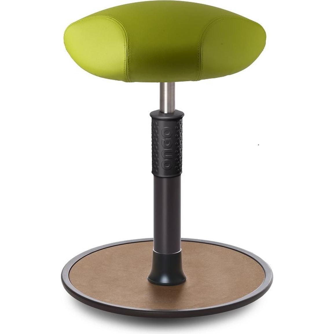 Ongo, Bürostuhl, Sitz- Stehhocker Free Regular Triangel skai Kunstleder h.grün schwarz /Natur