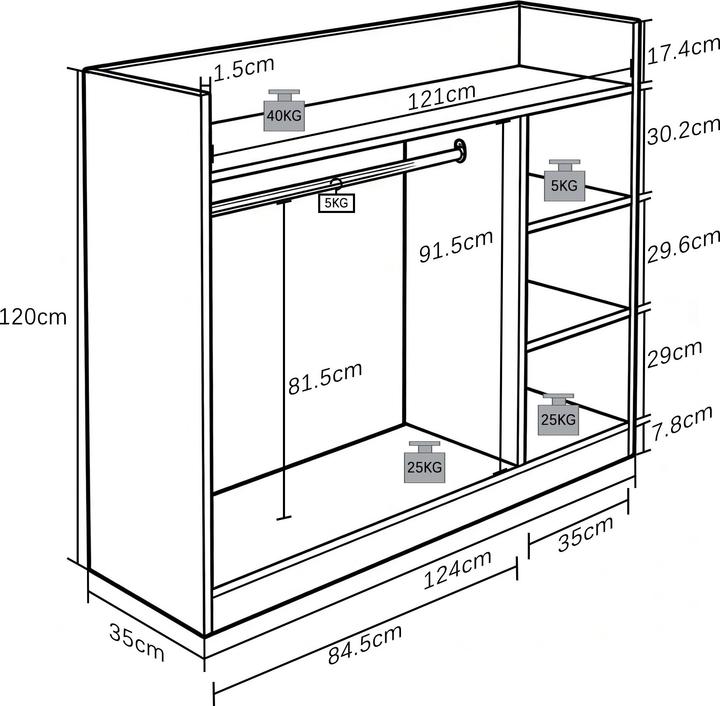 Produktbild VCM Holz Kleiderständer mit Regal Palosa L