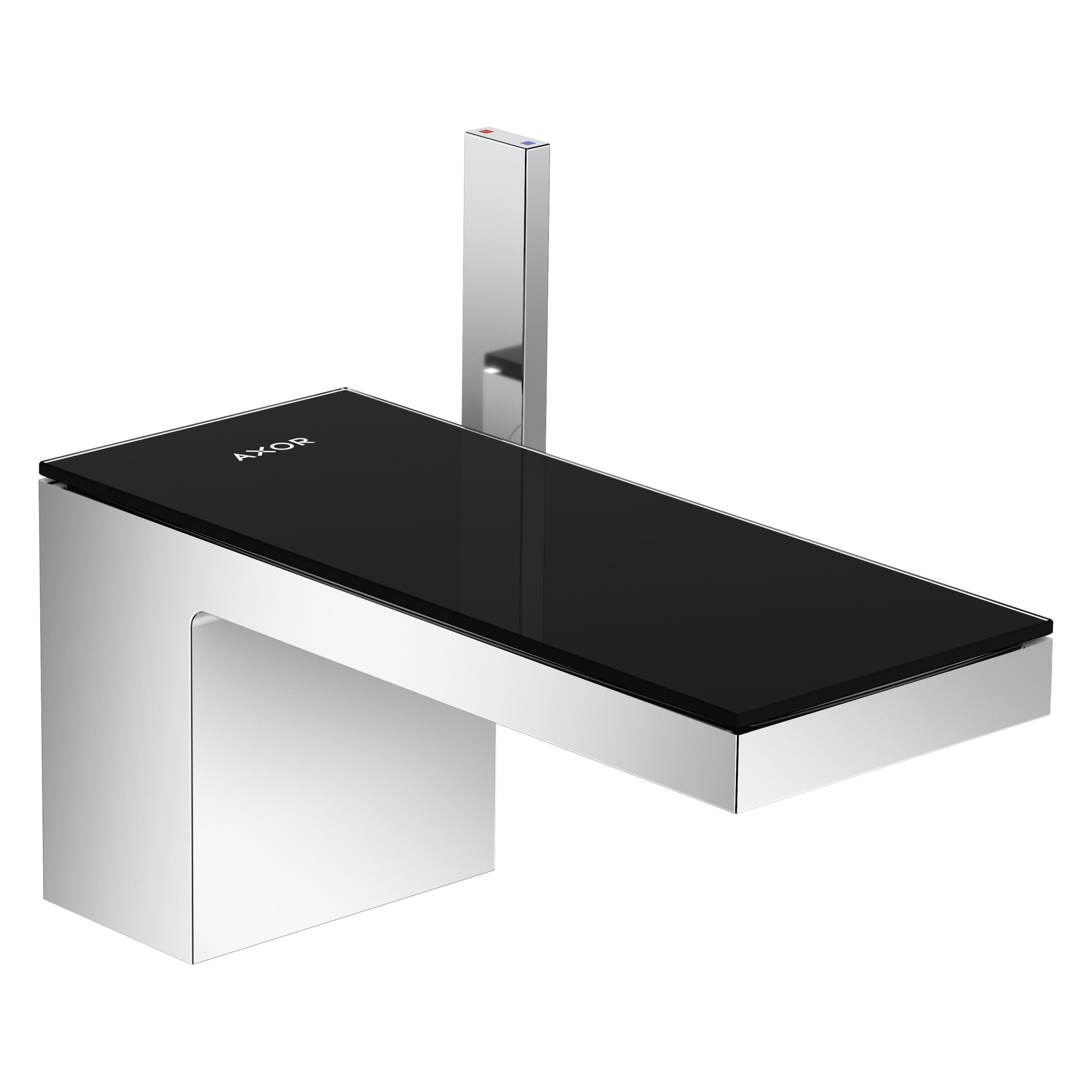 Axor, Badkamermeubels, Myedition 70 Wastafelmengkraan, Met Plaat Chroom/zwart Glas