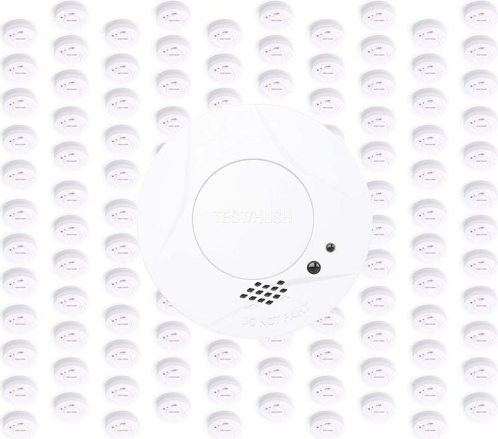 Produktbild Wiltec 120x Rauchmelder 9-V-Batterie Feuermelder HUSH-Funktion Brandschutzmelder