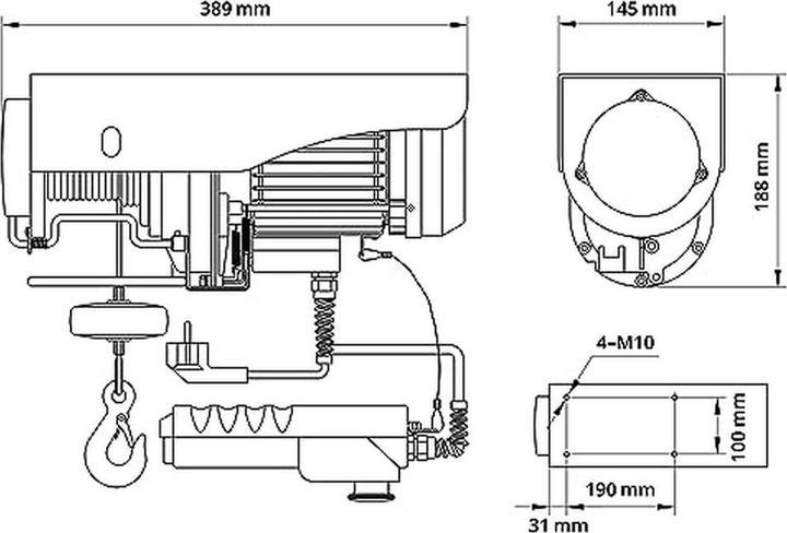 Image du produit Güde Palan électrique à câble GSZ 200400
